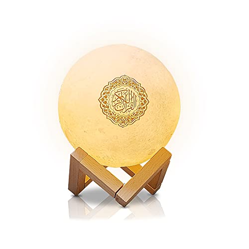 URCheers 3D Mondlicht Quran Lautsprecher, Bluetooth Quran Lautsprecher APP Fernbedienung Kleine Mondschein Smart Touch LED Lampe mit Bluetooth Eid Mubarak Hadsch Geschenke