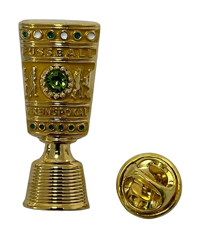 DFB-Pokal Männer Fußball | 3 cm Pin-Anstecker aus Metall | Offizieller Lizenz-Artikel vom Deutschen Fußball-Bund | Echtheits-Zertifikat Hologramm | Fussball Trophäe