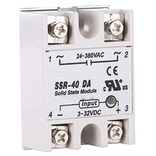 XTVTX SSR-40DA Halbleiterrelais Einphasen-Halbleiterrelais Eingang 3-32V DC Ausgang 24-380V AC