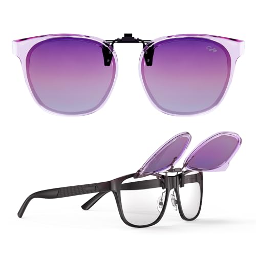 Goiteia Übergroße Sonnenbrille zum Anklippen über verschreibungspflichtigen Brillen, modisches gerahmtes Design zum diskreten Verbergen Ihrer Brille, einfach an- und auszuziehen, einhändig