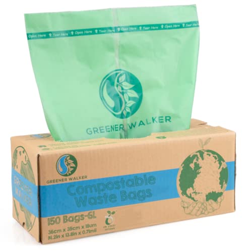 Greener Walker 6L-150Beutel 100% Kompostierbare biologisch abbaubar Müllbeutel 6L/10L/30L Küchen Lebensmittel Abfallbeutel mit EN13432 Zertifizierung