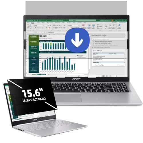 Laptop Sichtschutz 15.6 Zoll Seitenverhältnis 16:9, Anti Blaulicht Blendschutz Displayschutz, Abnehmbarer Blickschutzfolie Sichtschutzfilter Kompatibel mit Lenovo/HP/Dell/Acer/Samsung/Asus/Toshiba