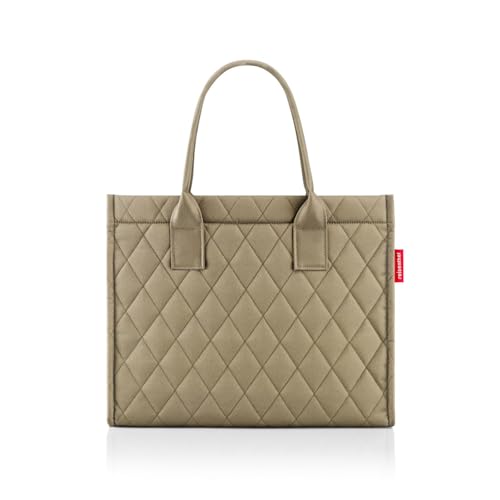 reisenthel daily shopper rhombus olive – Moderner, geradliniger Shopper für jeden Anlass - praktische Handtasche, groß genug für Ihre Einkäufe und Ihre Alltagsgegenstände