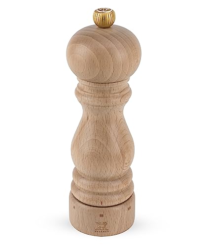 Peugeot Salzmühle Paris u‘Select 18 cm Natur I Hochwertige Salzmühle manuell aus naturbelassenem Buchenholz I Patentierte Einstellung des Mahlgrades I Küchenzubehör