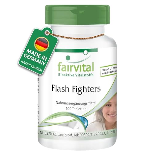 Fairvital | Flash Fighters - 100 Tabletten - VEGAN - mit Isoflavonen, Dong Quai, Mönchspfeffer u.v.m.