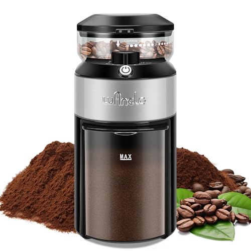 Wancle Kaffeemühle mit 28 Mahlgrad-Einstellungen, präzises Mahlen für 2-12 Tassen, leicht zu reinigen, kompakt und platzsparend