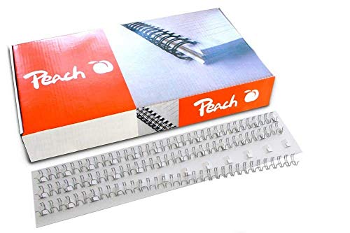 Peach PW079-10 Drahtbinderücken Easy-Wire, 3:1, 34 Ringe, A4, 100 Stück, 8 mm, silber