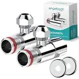 Engelbach® Universal Eckventil 1/2 Zoll selbstdichtend [2er Set] - Eckregulierventil mit klassischem Schraubverschluss - für Kalt- und Warmwasserleitungen