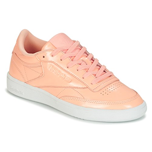 Reebok Mädchen Club C 85 Patent Tennisschuhe, Beige/Weiß (Desert Dust White 000), 35 EU