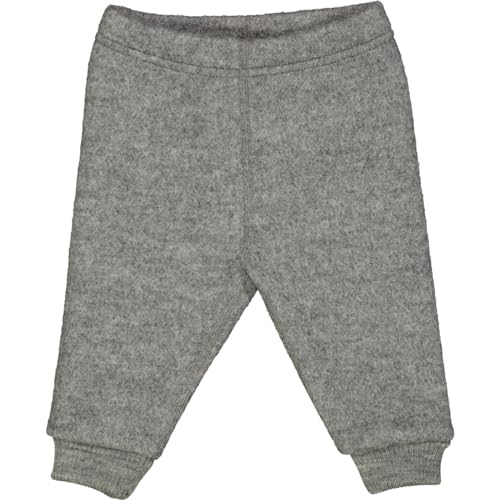 Müsli by Green Cotton Baby Girls Wool Boiled Snow Pants, Light Grey Melange, 86