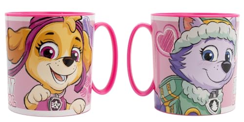 2er Set Paw Patrol Trinkbecher Henkel-Tasse Kindertasse BPA frei 350 ml Mikrowellen geeignet