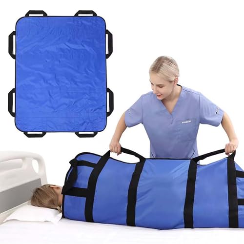 Gleittuch für Bett Transfer, Transferboard für Patientenlifter, 120 x 100 cm Gleittuch für Bettlägerige mit Griff, Wiederverwendbar, Waschbar, Hilfsmittel für Senioren Patienten