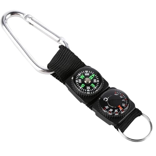 Kompass Schlüsselanhänger Mit Thermometer Multifunktionales Outdoor-Navigationswerkzeug Karabiner Schlüsselanhänger Für Wanderungen Camping Praktischer Kompass Anhänger Für Abenteuer