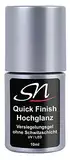 SN Nageldesign Quick Finish Hochglanz Versiegelungsgel ohne Schwitzschicht High Gloss UV & LED Flex Gel für Gelnägel Acrylnägel und Chrom Effekt geeignet Nagelgel klar 10 ml