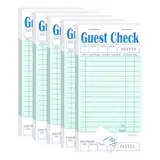 Asyduey 5er-Pack Server-Notizblöcke für Restaurant, Grünes Kellner-Scheckbuch, Restaurant-Bestellblock, 50 Blatt/Packung