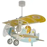 Dalber Lampe kinderzimmer, kinderlampe Pendelleuchte Hängelampe, Deckenleuchte Kinder, Deckenlampe kinderzimmer Flugzeug puma Tiere, Deckenlampe Kinderzimmer, 54602, E27 15W LED