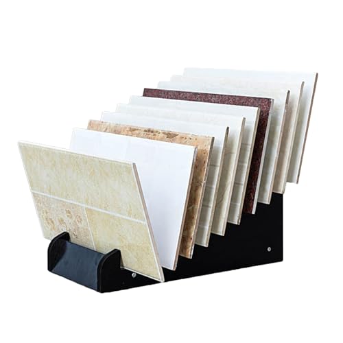 Bodenfliesen-Präsentationsständer, Schwarzes Baumaterial-Präsentationsregal, 10 Fliesen-Keramikmuster-Präsentationsständer For Die Präsentation In Ausstellungshallen Und Geschäften, Platzsparend(700x3