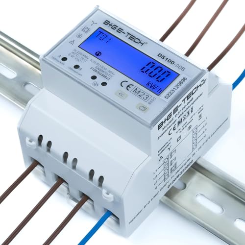 Stromzähler [DS100-00B] 3 Phasen Zweirichtungs- Drehstromzähler für Hutschiene mit RS485 Modbus-RTU, DLT654, S0 Impuls oder DI Signaleingang, Saldiertes Berechnungssystem (MID 2024)