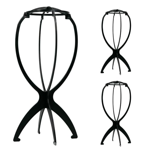 3 Stück Perückenständer, Perückenkopf, Wig Stand, Wig Head, Perückenhalter, Perrückenkopfe, Perrückenkopfhalter, Hutständer, Perückenkopf mit Ständer, Perücken Zubehör, Ideal zum Trocknen der Perücke