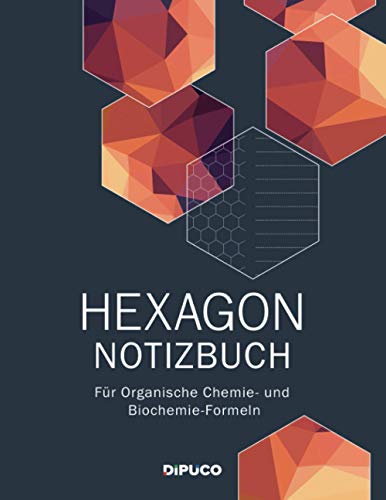 Hexagon Notizbuch: Für Organische Chemie- und Biochemie-Formeln; Sechseck-Raster und Linien-Papier; Zirka Din A4; 120 weisse pages; Softcover „Orange"