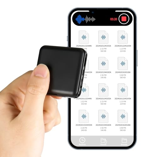 64 GB Mini Digitaler Diktiergerät, Aufnahmegerät mit Spracherkennung 160 Stunden Aufnahme, Magnet Voice Recorder mit Rauschunterdrückung für Meetings Interviews Vortrag Vorlesung Kurse Konferenzen