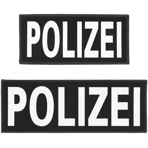 2 Stück Polizei Patches Reflektierende, Polizei Patches für Weste, Infrarot Reflektiv Abnehmbare Militär Polizei Ultra Klett-Patches für Rucksäcke Kleidung Taschen Uniform Weste Jersey Reisen Cosplay