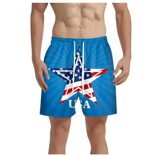 QWUVEDS Kurze Hosen Herren Herren-Shorts, Unabhängigkeitstag-Aufdruck, leicht, zum Laufen, Basketball, sportliche Laufshorts, verstellbare Taillen-Shorts Herren Shorts Kompression (Navy, XXXL)