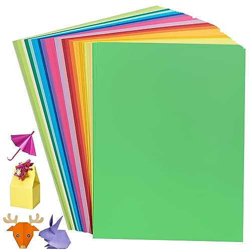 Buntes Origami-Papier, 200 Blatt, 20 leuchtende Farben, 8,3 × 11,7 Zoll, 70 g/m², doppelseitiges A4-Faltpapier für DIY-Kunsthandwerksprojekte, Kinder und Erwachsene