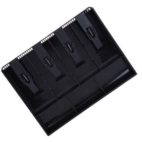 Bargeldschublade, für Register Ersatz Einfügen 4 Rechnungen Kontrollkästchen 3 Münzen Geldspeicherbox Schwarz Schwarz (#1)