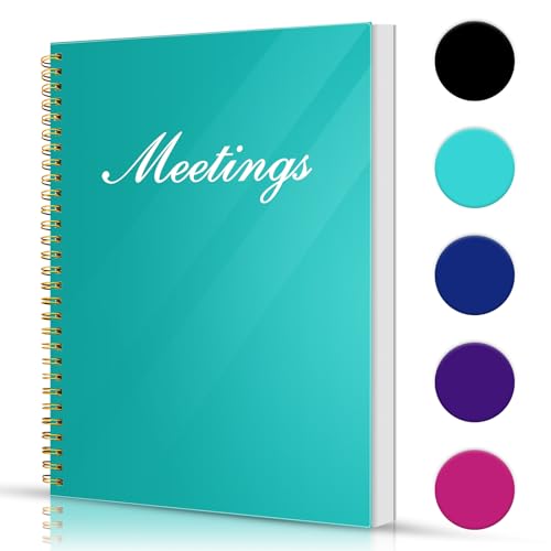 METEOROCK Meeting Notizbuch für die Arbeit, B5 Notizbuch für Besprechungsnotizen, Spirale Meetingplaner Veranstalter, Halbe Besprechung Halbe Notiz Bürobedarf für Frauen Männer, Besprechungsagenda