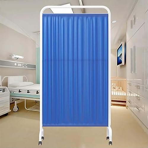Klappbarer Medizinischer Sichtschutz, Klinik-Sichtschutz, Rollbare Stationstrennwandpaneele, Tragbarer Raumteiler, Platzsparend, For Arztpraxen, Schönheitssalons, Krankenhausstationen(Dark Blue)