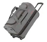 travelite Trolley Reisetasche mit Rollen klein, erweiterbar, Basics, Weichgepäck Rolltasche mit Dehnfalte, 55 cm, 51-64 Liter