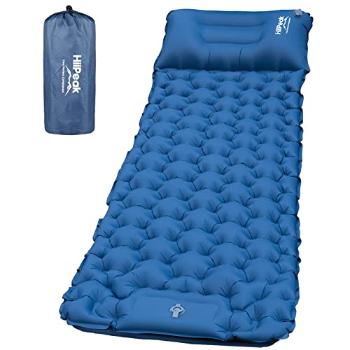 HiiPeak isomatte selbstaufblasend hoch Camping luftmatratze mit integrierten kopfkissen Outdoor campingmatte schlafmatte kleines packmass mit Fußpumpe luftzellenmatte aufblasbar