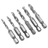 Garosa Hochgeschwindigkeitsstahl Hex Shank Taps Set Uns Standardschraubengewinde Kombinierte Klopfbohrmaschine Bit -Handwerkzeuge für Blindlöcher Verarbeitung