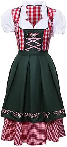 NUWIND Kostüm Bayerisches Damen Trachtenkleid Oktoberfest Dirndl Gr.Large, Schwarz/Rosa