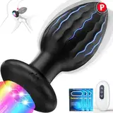 Analplug# für Männer Anal Vibrator, Plug für Den Mann Analvibratoren mit LED, Prostata Stimulation Anal Plug Vibration Sex Spielzeug für Die Männer Frauen, Buttplug Männer Sex Toys Solo