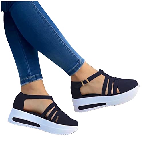 Orthopädische Schuhe Damen Air Cushion Diabetiker Schuhe Slip On Mit Luftkissen Laufschuhe Clogs Wmshoe Plateau Walkingschuhe Frauen rutschfest Schwarze Gym Turnschuhe Hausschuhe Diabetic-Breathable