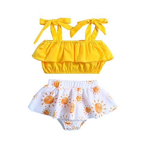 Toddler Girls Swimming Costume Bikini Set Cartoon Print Ruffle High Waist 2PCS Swimsuit Kids Swimwear Bathing Suit for Summer Holiday A-263