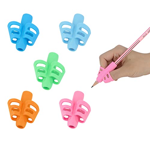 MXTIMWAN 5 Stück Schreibhilfe für Stift Kinder, Pencil Grips for Kids, Bleistift Griffe Silikon, Schreiben Haltungskorrektur Werkzeug für Bleistifte (5)