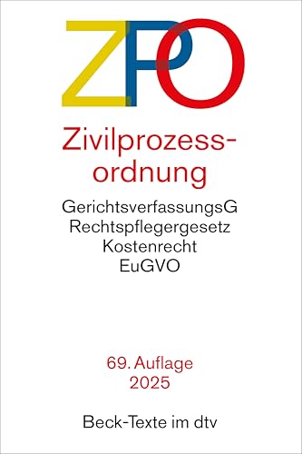 Zivilprozessordnung: mit Einführungsgesetz, Unterlassungsklagengesetz, Schuldnerverzeichnisführungsverordnung, Gerichtsverfassungsgesetz mit ... Gerichtskostengesetz (Beck-Texte im dtv)