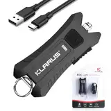 klarus Mi2 Wiederaufladbare LED-Schlüsselanhänger-Taschenlampe, USB C,40 Lumen, klein, leicht, Taschenlampe, Stromversorgung durch integrierten Akku