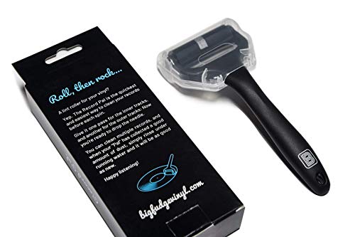 Big Fudge Record Pal, Vinylwalzenreiniger. Schwarzer Schallplattenreiniger im Geschenkpaket. Silikon-Flusenroller für Schallplatten, antistatischer Schallplatten-Staubwedel