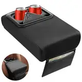 Auto Mittelkonsole Armlehne Kissen, Universal Center Console Lederpolster, Schwarzes Mittelkonsole Auto Box Matte, Leather Car Armrest Box Pad, Konsolen-Handauflagekissen