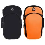 HTTDSLF 2er-Pack Armband Armtasche, Sportarmband Mit Kopfhörer, Handytasche JoggenOutdoor Handytasche Sport, Für Laufen, Workout, Joggen und Fitness, Tasche für Handy Bis zu 6,7"
