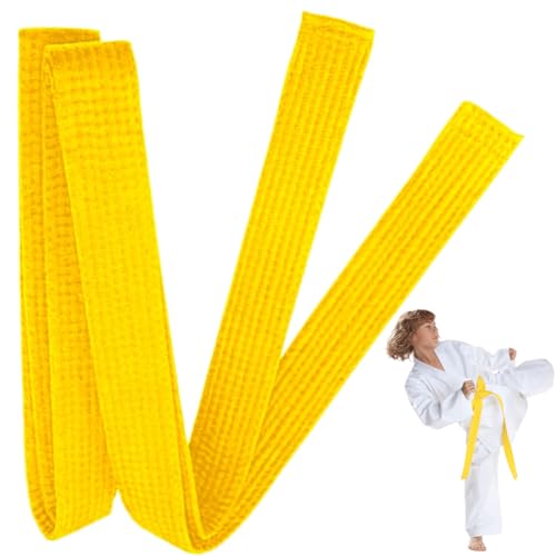 GJKLO 160cm Judoanzug kinder Judo gürtel Judo Karate Gürtel Belt Kampfkunst Karate Judo Baumwolle Taekwondo Belts Professioneller Karate Aikido Belt Kampfsportgürtel(Gelb)