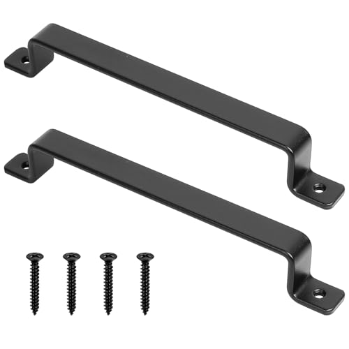 HAOCHEN Robuste Vintage Gusseisen Türgriffe, 2er-Set, schwarz, ideal für Außenbereich, Garage, Kleiderschrank und Innenbereich (230X290MM)