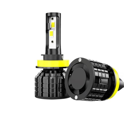 Mefluctuate Halogen Auto Lampen H4, 55W 400% Helligkeit als Halogenlampen11000LM 6000K Kaltes Weiß,1:1 Mini-Größe, 2 Stück