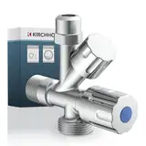 KIRCHHOFF Geräte Universal Eckventil mit Spülmaschinenanschluss, ½“ Eckregulierventil für Kaltwasserleitung, Absperrhahn Waschbecken Bad, Kaltwasser Armatur 98480090
