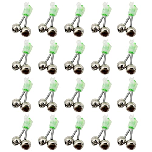 Yewseas 20 PCS Angelglocken, Angeln Bissanzeiger, Spiralclip Fischglocken Angeln Bissanzeiger Für Angelbegeisterte