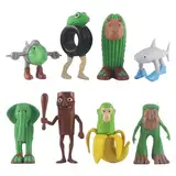 Generisch Tung Tung Tung Tung Sahur Figur | Italian Brainrot Figures 8er Set, 3D Printed Tralalero Tralala Figur, BRR BRR Patapim, Lirili Larila Tiermodell Sammlerstück